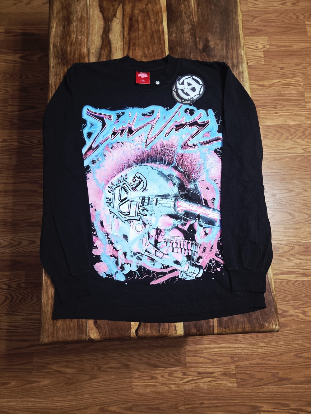 Evil Vice Men's "Cyber Punk" Black Long-Sleeve Tee. Size Medium.